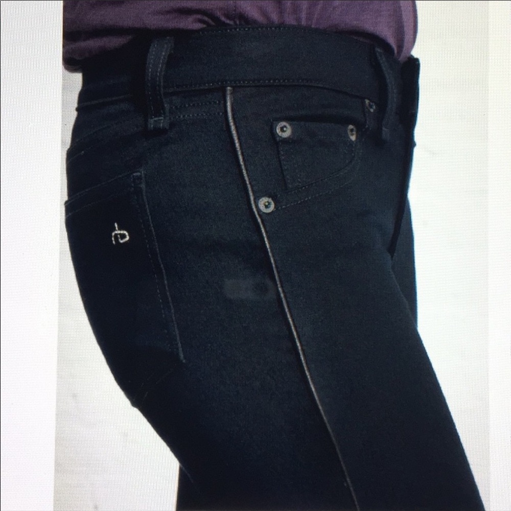 Rag & Bone leather piping black skinny Jean.